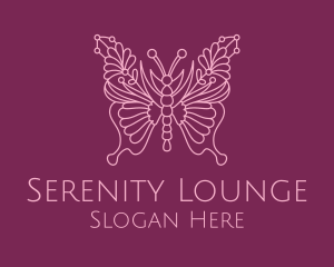 Floral Butterfly Wings  logo design