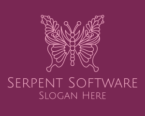 Floral Butterfly Wings  logo design