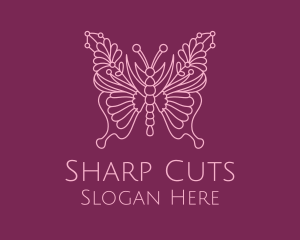 Floral Butterfly Wings  logo design