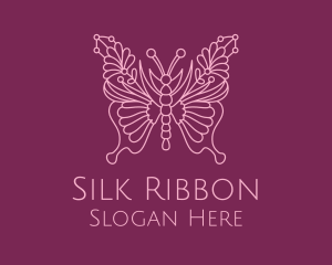 Floral Butterfly Wings  logo design