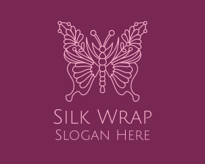 Floral Butterfly Wings  logo design