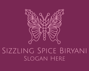 Floral Butterfly Wings  logo design