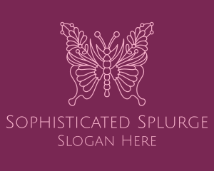 Floral Butterfly Wings  logo design