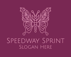 Floral Butterfly Wings  logo design