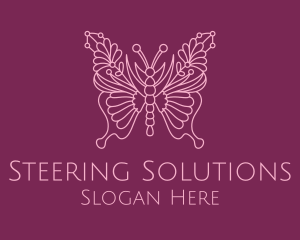 Floral Butterfly Wings  logo design