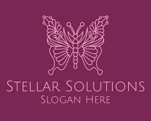 Floral Butterfly Wings  logo design