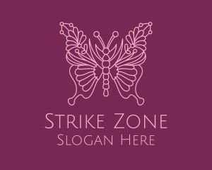 Floral Butterfly Wings  logo design