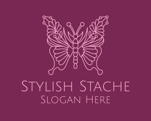 Floral Butterfly Wings  logo design