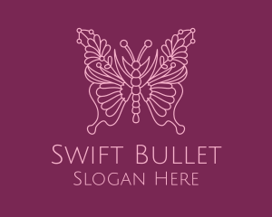 Floral Butterfly Wings  logo design