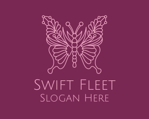 Floral Butterfly Wings  logo design