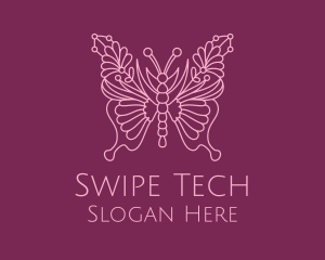 Floral Butterfly Wings  logo design