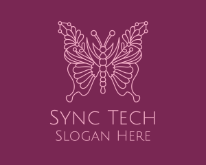 Floral Butterfly Wings  logo design