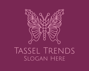 Floral Butterfly Wings  logo design