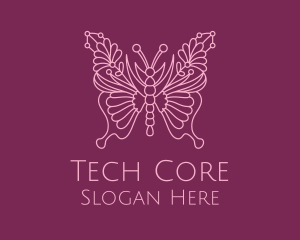 Floral Butterfly Wings  logo design