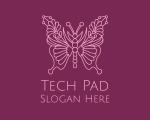 Floral Butterfly Wings  logo design