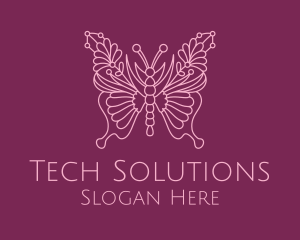 Floral Butterfly Wings  logo design