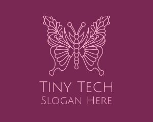 Floral Butterfly Wings  logo design