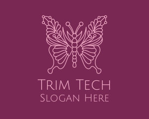 Floral Butterfly Wings  logo design