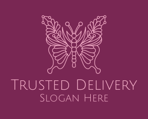 Floral Butterfly Wings  logo design