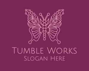 Floral Butterfly Wings  logo design