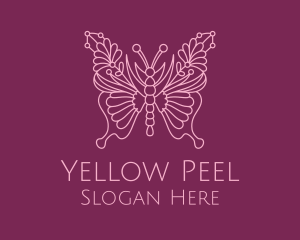 Floral Butterfly Wings  logo design