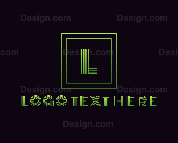 Neon Gradient Futuristic Stripe Logo