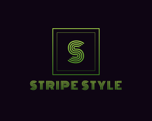 Neon Gradient Futuristic Stripe logo design