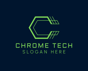 Geometric  Tech Letter C logo design