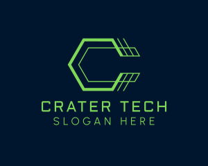 Geometric  Tech Letter C logo design