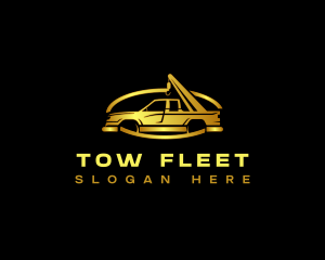 Towing Pickup Truck logo design