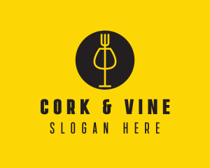 Wine Bar Restaurant Food logo design