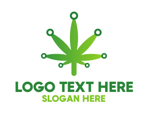 Cannabis Maijuana Leaf Technology logo