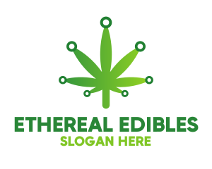 Cannabis Maijuana Leaf Technology logo design