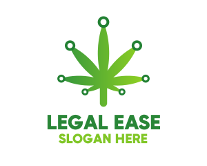 Cannabis Maijuana Leaf Technology logo