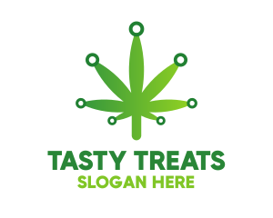 Cannabis Maijuana Leaf Technology logo