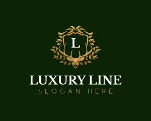 Luxury Floral Antlers logo design