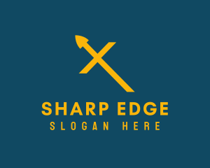 Yellow Spear Letter X logo