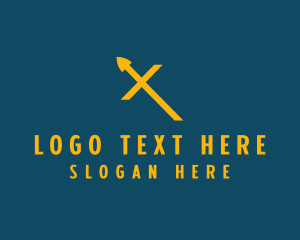 Yellow Spear Letter X logo