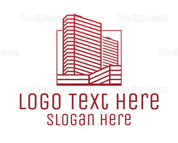 Red Skyscraper Building Logo