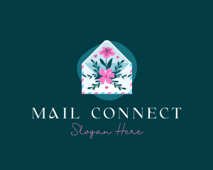 Flower Envelope Mail logo design