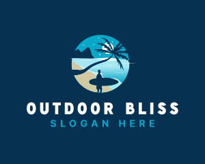 Beach Vacation Surfing logo design