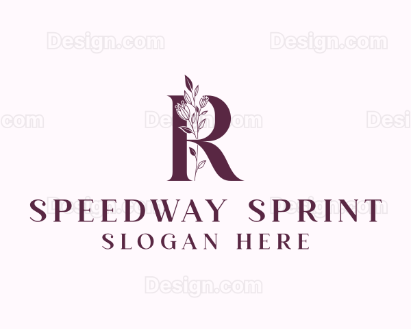 Floral Spa Letter R Logo