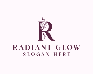 Floral Spa Letter R logo design