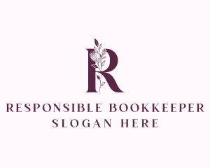 Floral Spa Letter R logo design