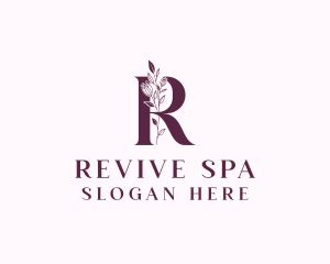 Floral Spa Letter R logo design