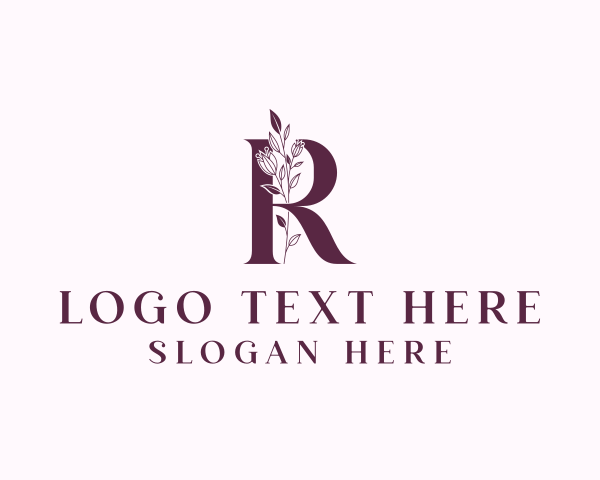 Floral Spa Letter R logo