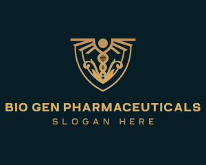 Healthcare Caduceus Shield logo design