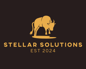 Yellow Gold Bull  logo design