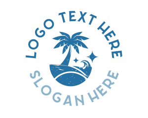 Retro Tropical Palm Tree logo