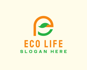 Leaf Letter E  logo design